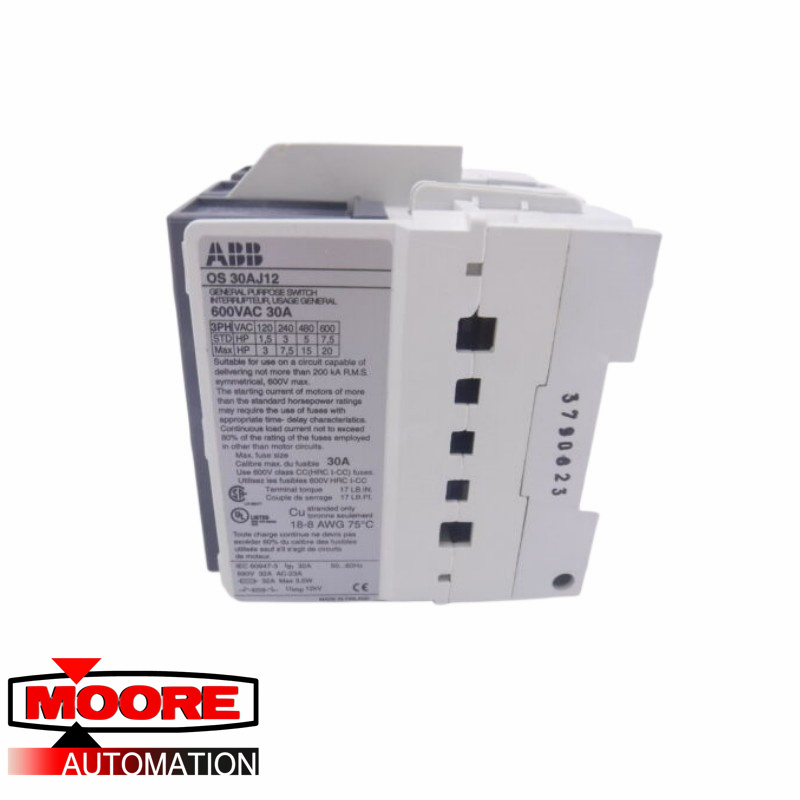 ABB| OS30AJ12 | Sezionatore-600V-30A-3 poli-Classe J