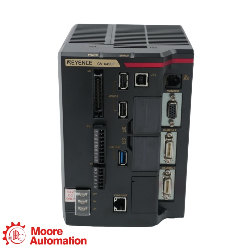 Controller di visione KEYENCE CV-X420F serie CV-X con supporto per fotocamera da 2 megapixel.