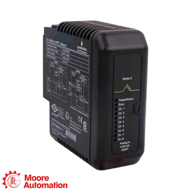 Scheda di uscita analogica HART a 8 canali Emerson VE4005S2B2 DeltaV con blocco di terminazione I/O con fusibile.